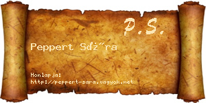 Peppert Sára névjegykártya